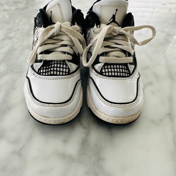 Nike Air Jordan Retro 4 SE PS DIY Kids 12 Child Mid Dunk Black White #DC4100 - Picture 5 of 7